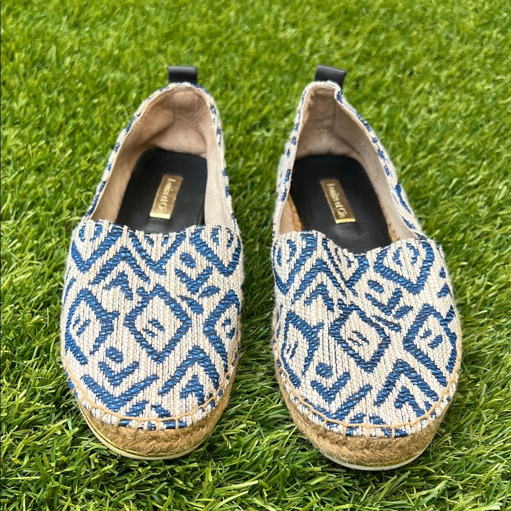 Louise et Cie Blue and Cream Espadrilles
